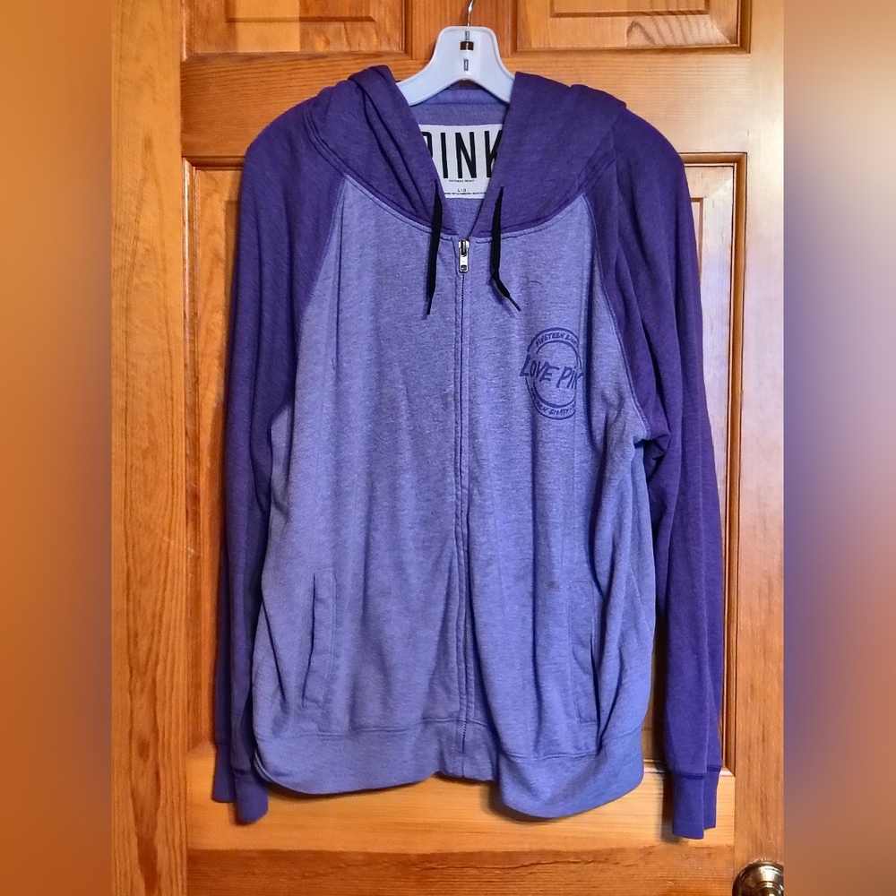 PINK Purple Zip-Up Hoodie - Picture 1 of 8